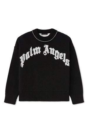 black cotton jumper PALM ANGELS KIDS | PBHE001F24KNI0011001